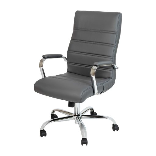 Flash Furniture LeatherSoft™ Faux Leather High-Back Office Chair, Gray/Chrome - Image 2