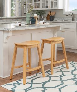 Linon Carberry Backless Counter Stools, Natural, Set Of 2 Stools 2