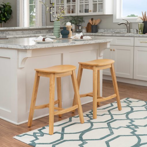 Linon Carberry Backless Counter Stools, Natural, Set Of 2 Stools - Image 2