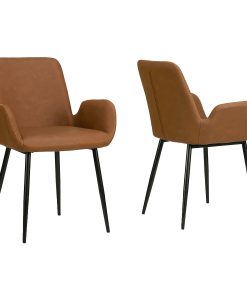 Glamour Home Alrik Dining Chairs, Brown, Set Of 2 Chairs