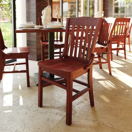 Flash Furniture HERCULES Series Finished School House Back Wooden Restaurant Chair, Mahogany - Image 2