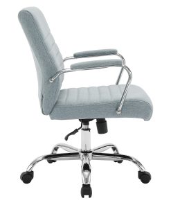 Office Star Ergonomic Fabric Mid-Back Office Task Chair, Blue 2