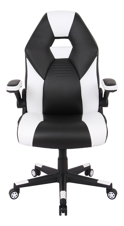 RS Gaming™ RGX Faux Leather High-Back Gaming Office Chair, Black/White, BIFMA Compliant - Image 2