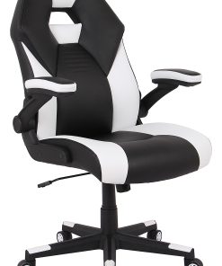 RS Gaming™ RGX Faux Leather High-Back Gaming Office Chair, Black/White, BIFMA Compliant