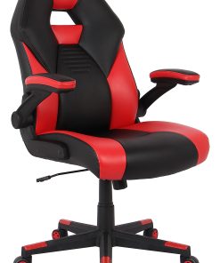 RS Gaming™ RGX Faux Leather High-Back Gaming Office Chair, Black/Red, BIFMA Compliant