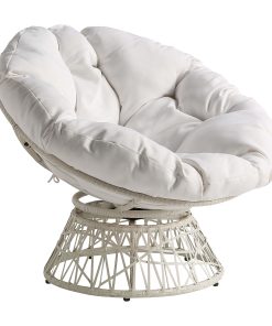 Office Star Wicker Papasan Chair, White 2