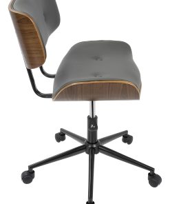 LumiSource Lombardi Office Chair, Walnut/Grey 2