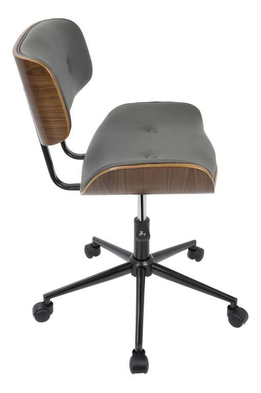 LumiSource Lombardi Office Chair, Walnut/Grey - Image 2