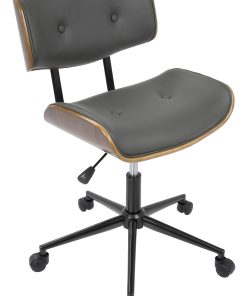 LumiSource Lombardi Office Chair, Walnut/Grey