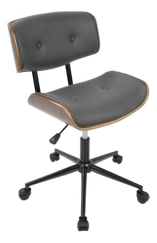 LumiSource Lombardi Office Chair, Walnut/Grey
