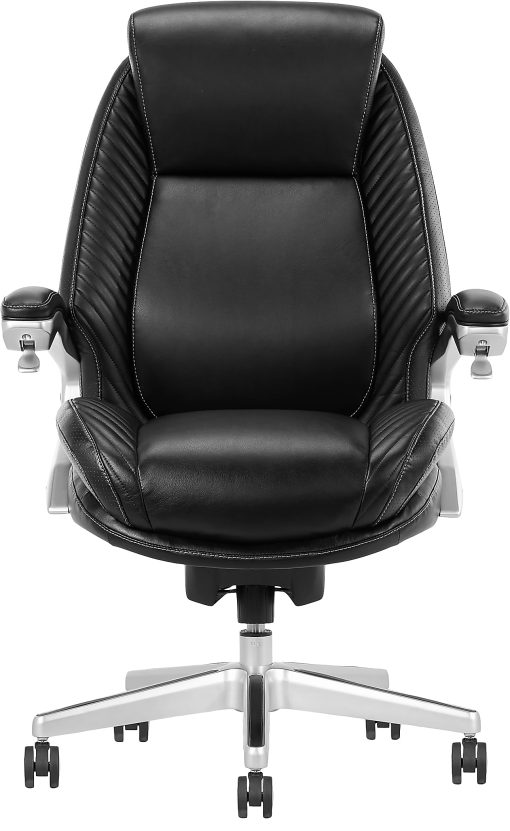 Serta® iComfort i6000 Ergonomic Bonded Leather High-Back Executive Office Chair, Black/Silver - Image 2