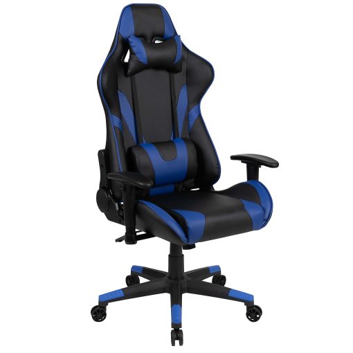 Flash Furniture X20 Ergonomic LeatherSoft High-Back Racing Gaming Chair, Blue - Image 2
