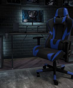 Flash Furniture X20 Ergonomic LeatherSoft High-Back Racing Gaming Chair, Blue