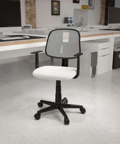 Flash Furniture Flash Fundamentals Mesh Mid-Back Task Chair, White 2