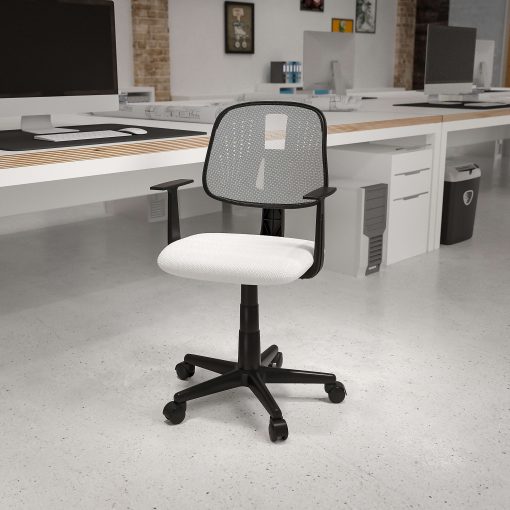 Flash Furniture Flash Fundamentals Mesh Mid-Back Task Chair, White - Image 2