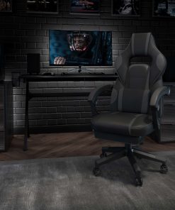 Flash Furniture X40 Gaming Chair With Fully Reclining Back And Arms, Black/Gray