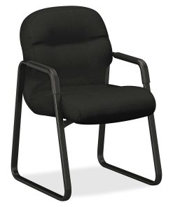 HON® Pillow Soft Guest Chair With Fixed Arms, Black