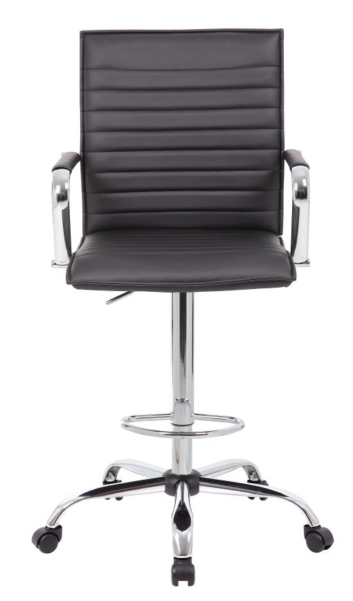 Boss Office Products Drafting Stool, Black/Chrome - Image 2