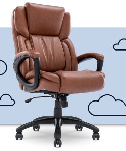 Serta Garret Ergonomic Bonded Leather High-Back Executive Chair, Cognac/Black 2