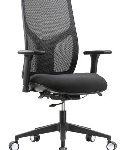 WorkPro® 4000 Series Multifunction Ergonomic Mesh/Fabric High-Back Executive Office Chair, Black/Black, BIFMA Compliant