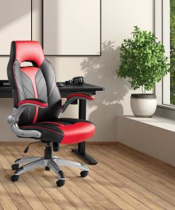 Office Star™ Orion Ergonomic Faux Leather Computer Gaming Chair, Black/Red 2