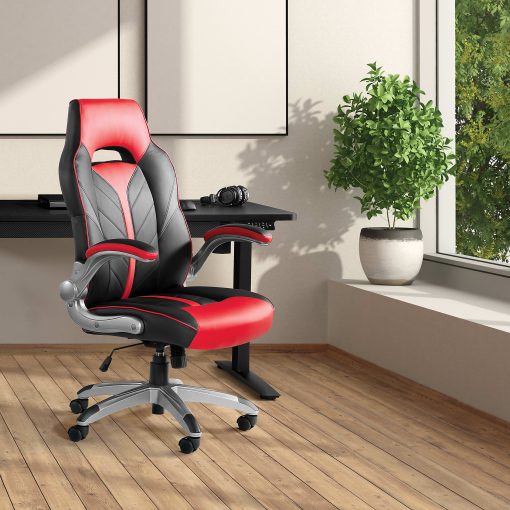 Office Star™ Orion Ergonomic Faux Leather Computer Gaming Chair, Black/Red - Image 2