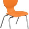 MooreCo Hierarchy Armless Chair, 14" Seat Height, Orange