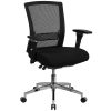 Flash Furniture HERCULES Series 24/7 Intensive-Use Ergonomic Mid-Back Executive Multifunction Office Chair, Black Fabric/Mesh/Gray -GOWY858