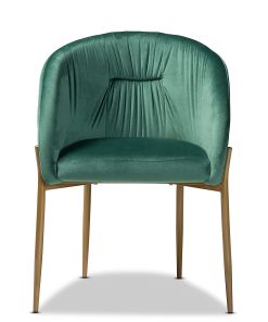 Baxton Studio Ballard Dining Chair, Gold/Green 2