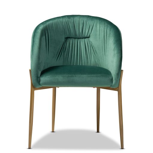 Baxton Studio Ballard Dining Chair, Gold/Green - Image 2