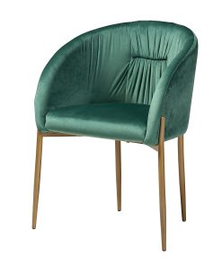 Baxton Studio Ballard Dining Chair, Gold/Green