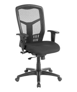 Lorell® Ergonomic Mesh/Fabric High-Back Chair, Synchro Tilt, Black