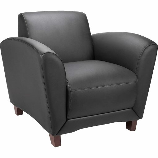 Lorell® Accession Bonded Leather Reception Club Chair, Black - Image 2