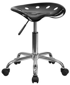 Flash Furniture Vibrant Tractor Seat Stool, Black/Chrome 2