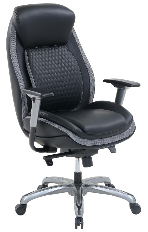 Shaquille O'Neal™ Zethus Ergonomic Bonded Leather High-Back Executive Office Chair, Black