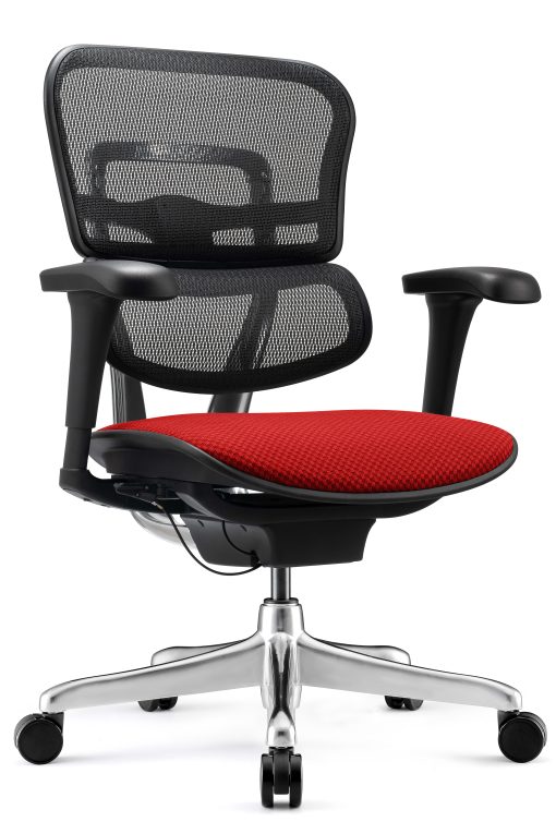 WorkPro® 12000 V2 Series Ergonomic Mesh/Fabric High-Back Office Chair, Cherry/Black, BIFMA Compliant - Image 2