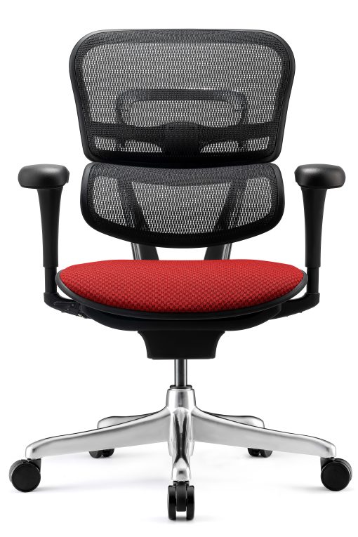 WorkPro® 12000 V2 Series Ergonomic Mesh/Fabric High-Back Office Chair, Cherry/Black, BIFMA Compliant