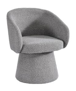 Glamour Home Belle Bouclé Fabric Dining Accent Chair, Gray 2