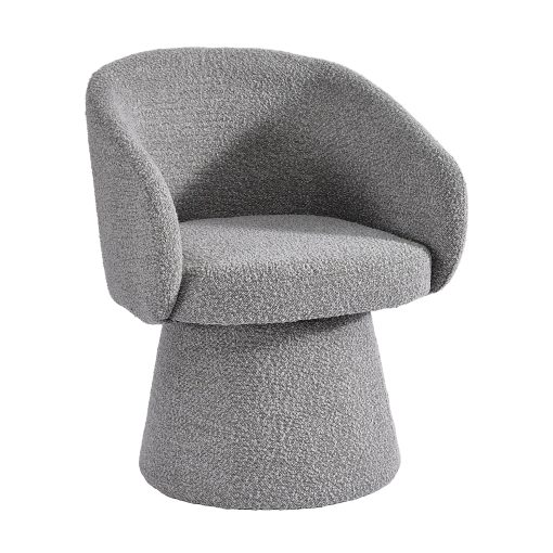 Glamour Home Belle Bouclé Fabric Dining Accent Chair, Gray - Image 2