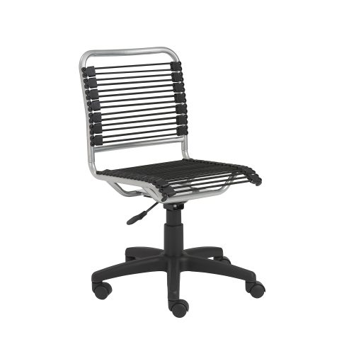 Eurostyle Round Bungie Low-Back Commercial Office Chair, Black/Silver - Image 2