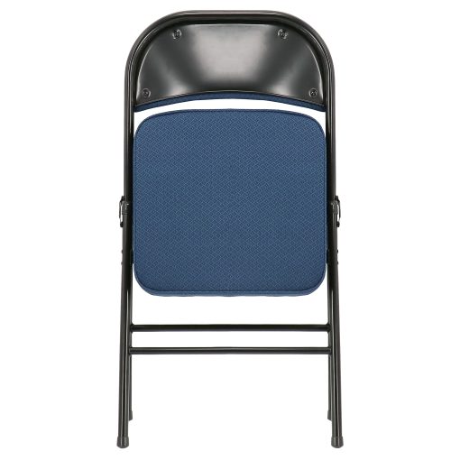 Elama Metal Folding Chairs With Padded Seats, Dark Blue/Black, Set Of 4 Chairs - Image 2