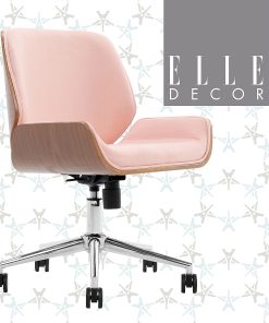 Elle Décor Ophelia Bentwood Fabric Mid-Back Task Chair, Pink/Chrome 2