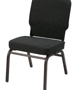 KFI Big and Tall Armless Fabric Stacking Chair, Black Vinyl