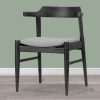 Glamour Home Atlas Upholstered Fabric Dining Accent Chairs, Light Gray/Black, Set Of 2 Chairs