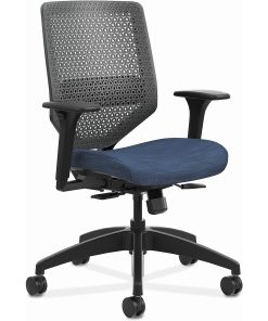 HON® Solve Fabric Mid-Back Task Chair, ReActiv Back, Midnight/Black 2