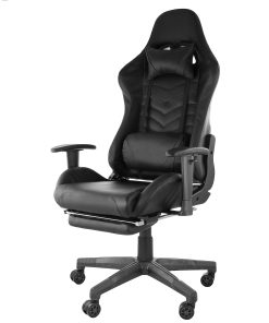 GameFitz Ergonomic Faux Leather Gaming Chair, Black 2