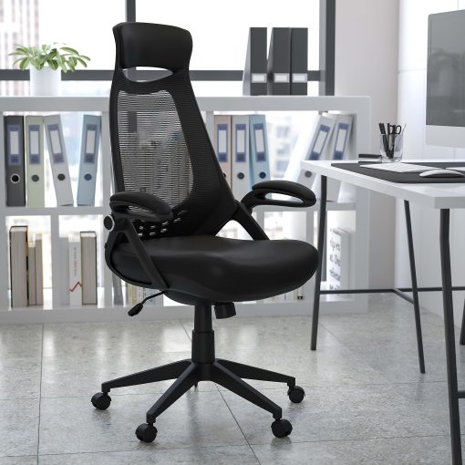 Flash Furniture Mesh High-Back Swivel Chair, Black - Image 2