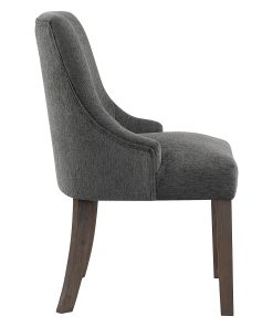 Office Star Leona Fabric Dining Accent Chairs, Charcoal, Set Of 2 Chairs 2