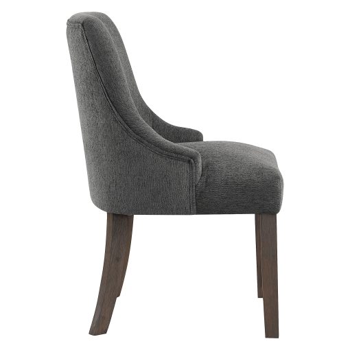 Office Star Leona Fabric Dining Accent Chairs, Charcoal, Set Of 2 Chairs - Image 2