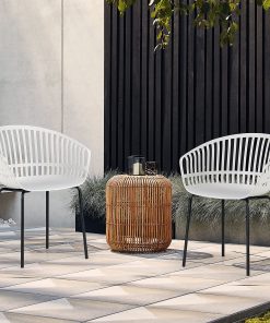 Glamour Home Barras Plastic Dining Accent Chairs, Gray, Set Of 2 Chairs